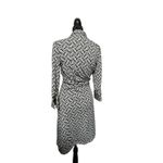 Julie Brown NYC Geometric Wrap Dress Surplice Tie Knee Length S Black/White Photo 1