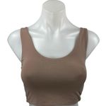 Aritzia  Babaton Women's Brown Tan Sleeveless Scoop Neck Crop Tank Top Size S Photo 0