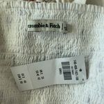 Abercrombie & Fitch Women’s Small ABERCROMBIE Cream Burnt Orange Polka Dot Smocked Lace Up Crop Top Photo 5