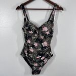 Nip Tuck Swim One Piece Floral Tummy Control Swimsuit US 10 Summer Vacation Black Photo 1