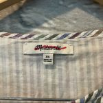 Madewell  Women’s Size XS Striped Crewneck Button-Front Tiered Mini Dress Photo 11