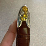 Justin Boots Justin Brown Leather Croc Coastal Cowgirl Granola Floral Rodeo Western Belt Photo 3