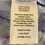 Talbots  Floral Embroidered Blue Top, 100% Cotton Photo 6