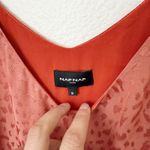 [NAF NAF] Coral Animal Print Shoulder Bow Strap Sleeveless Blouse Size Small S Pink Photo 8