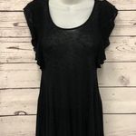 Marvenie angel flutter sleeve burnout flared top women's size M Medium Black Photo 1