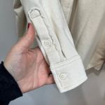 Aerie Oversized Lumberjack Button Down Shacket Top Cream Beige Long Sleeve Sz L Photo 2