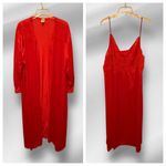 Woman Within  2‎ Piece Red Long Gown & Robe Set Photo 1