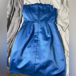 David's Bridal Blue Satin Mini  Dress Photo 3