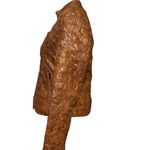 V Cristina Textured Faux Leather Jacket in Rich Brown Size M Photo 4