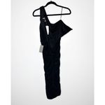Love by Design NWT One Shoulder Ruched Bodycon Midi Dress Womens Black SZ Small Photo 4