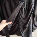 Boohoo Plus High Neck Ruched Detail Satin Mini Dress, Black, Size 18 Black Photo 11