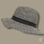 Vince Camuto Black White Woven Fedora Hat One Size Wide Brim Sun Photo 4