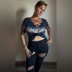 American Eagle Tie Dye Top Flowy Soft Round Hem Medium Photo 5