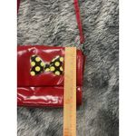 Disney  Parks Authentic Minnie Mouse Black & White Bow Red Vinyl Crossbody Purse Photo 5