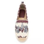 Tory Burch ⚡️ Grosgrain Whipstitch Floral Imperial Garnet Espadrilles Flat,Sz 7,NIB Photo 15