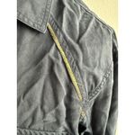 Free People  Off Campus Button Down Shirt Navy Metallic Size Small Photo 3