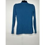 L.L.Bean  Women’s Small Wrap Top Blue Long Sleeve V-Neck Stretch Casual Shirt Photo 6