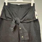 Anthropologie Linen Shirt Tie Capri Pants black size 8 NWT Photo 5