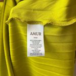 AMUR Dixon Citrine Lime Green Pleated Halter Satin Midi Cocktail Dress Sz 4 NWT Photo 11