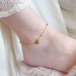 18K Gold Plated Romantic Heart Anklet for Women Photo 0