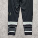 Lilybod  Black White  Geometric Stripe Cropped Active Legging Pant Bottom Small Photo 3