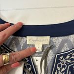 Magnolia Grace Embroidered Trim Knit Dress navy blue/white Sleeveless Size S Blue Photo 5