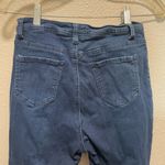 Trendy Dark Blue Flare Jeans with Ripped Knees Size M Photo 2