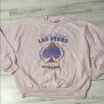 Vintage Hilton Casinos Las Vegas Sweatshirt Size Large MADE IN THE USA Pink Photo 0