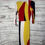 Boston Proper  Geometirc Color Block Art Deco Wrap Maxi Dress 8 Photo 1