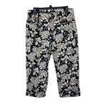 CHAPS Black & White Floral Cropped Ankle Pants Size 10 Photo 2