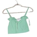 ZARA NWT SEAMLESS TOP WITH RUFFLES XS-S Mint Green Photo 6