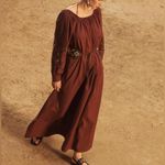 ZARA  NWT ZW COLLECTION long sleeve off shoulder maxi tie belted dress Photo 1