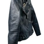 Oat New York Faux Leather Jacket Leopard Print Lining Women's Size Small Photo 6