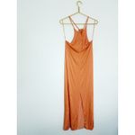 ZARA  Peach Orange Sayin High Neck Slip Maxi Dress Size XS Wedding 4437/071 Photo 11
