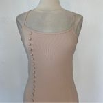 Fletch Brand Textured Ruffle Hem Super Fitted Solid Cream Midi Dress Photo 2