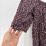 Rebecca Taylor  Francesca Navy Floral Print Silk Blend Square Neck Dress Size 8 Photo 4