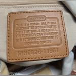 Coach  Carly Cream Signature Canvas Tan Leather Hobo Turn Lock Y2K Shoulder Bag Photo 9