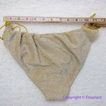 NEW Free People It's Now Cool Gathered Tie Up Bikini Bottom Gold Lurex, size XL Photo 4