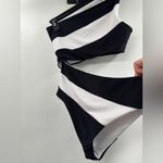 Beach Riot  Joyce One Shoulder One Piece Swimsuits Striped Black White Photo 7