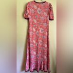 Isabelle Floral Maxi Dress w/ Puff Sleeves L Wedding Guest Artsy READ DESCR Pink Size L Photo 9