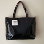 Stephanie Johnson For Saks Fifth Avenue Black Patent Leather Tote Purse Bag NWOT Photo 7