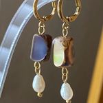 Handmade unique retro vintage fairy boho style dangle earrings w/ quality Czech glass beads💜 Photo 6