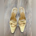 Stuart Weitzman  Cream Croc Slide‎ Kitten Heels  size 36 Photo 2