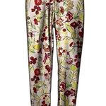 Becco Women’s Size S Light Gray Red Green Floral Flower Print High Rise Leggings Photo 1