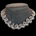 #405 Sapphire and Black Braided Bead Choker Photo 1