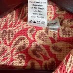 Coldwater Creek  Red Paisley Zip Jacket Cotton Boho Floral Textured Women's L Photo 6