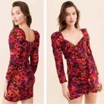 Saylor  Alouette Red Floral Mini‎ Dress Women's Size XS Puff Sleeve Poppy Print Photo 15