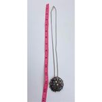 Silver Jeans Lightly domed colorful rhinestone pendant necklace brushed antique silver Photo 6