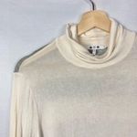 Three Dots  Cream & Gray Stripe Mock Neck Long Sleeve XL Photo 2
