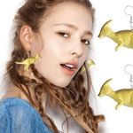 NWT! Poatren Dinosaur Resin Earrings NEW Green Photo 0